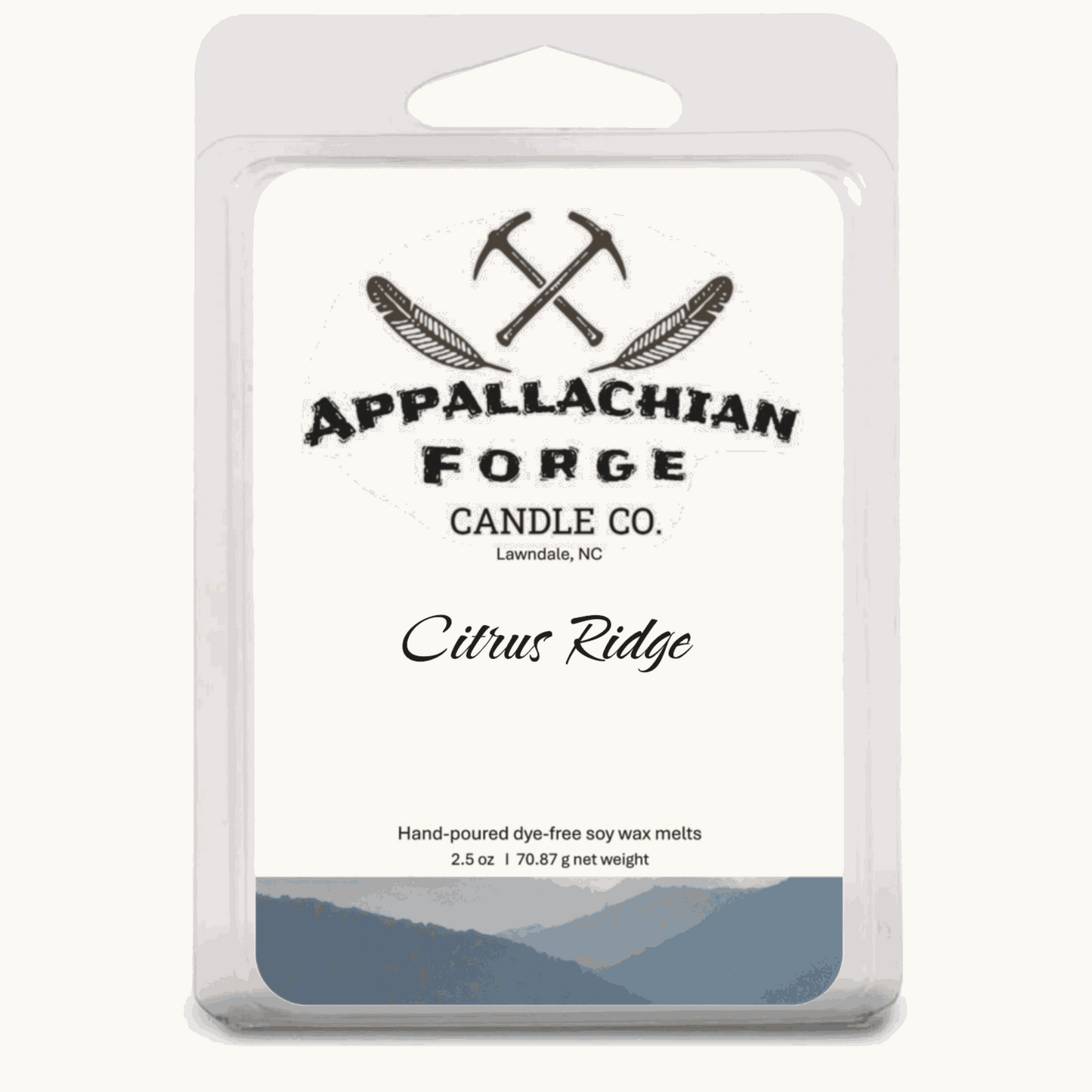 Natural soy wax melts Citrus Ridge hand-poured dye-free eco-friendly fragrance pack