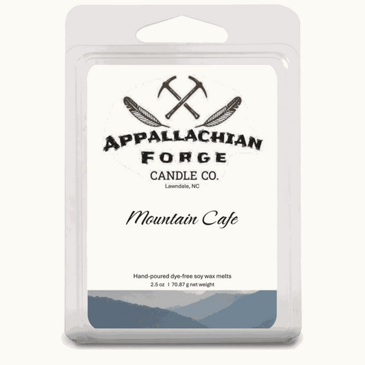 Mountain Cafe natural soy wax melts by Appalachian Forge Candle Co, hand-poured, dye-free, 2.5 oz pack