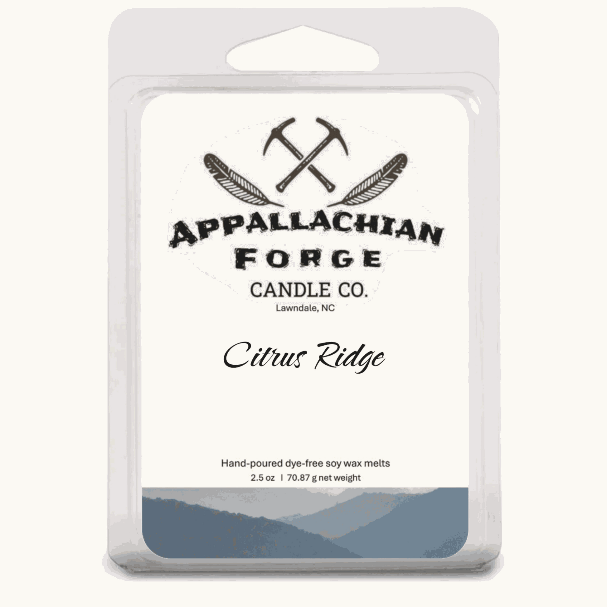 Natural soy wax melts Citrus Ridge hand-poured dye-free eco-friendly fragrance pack