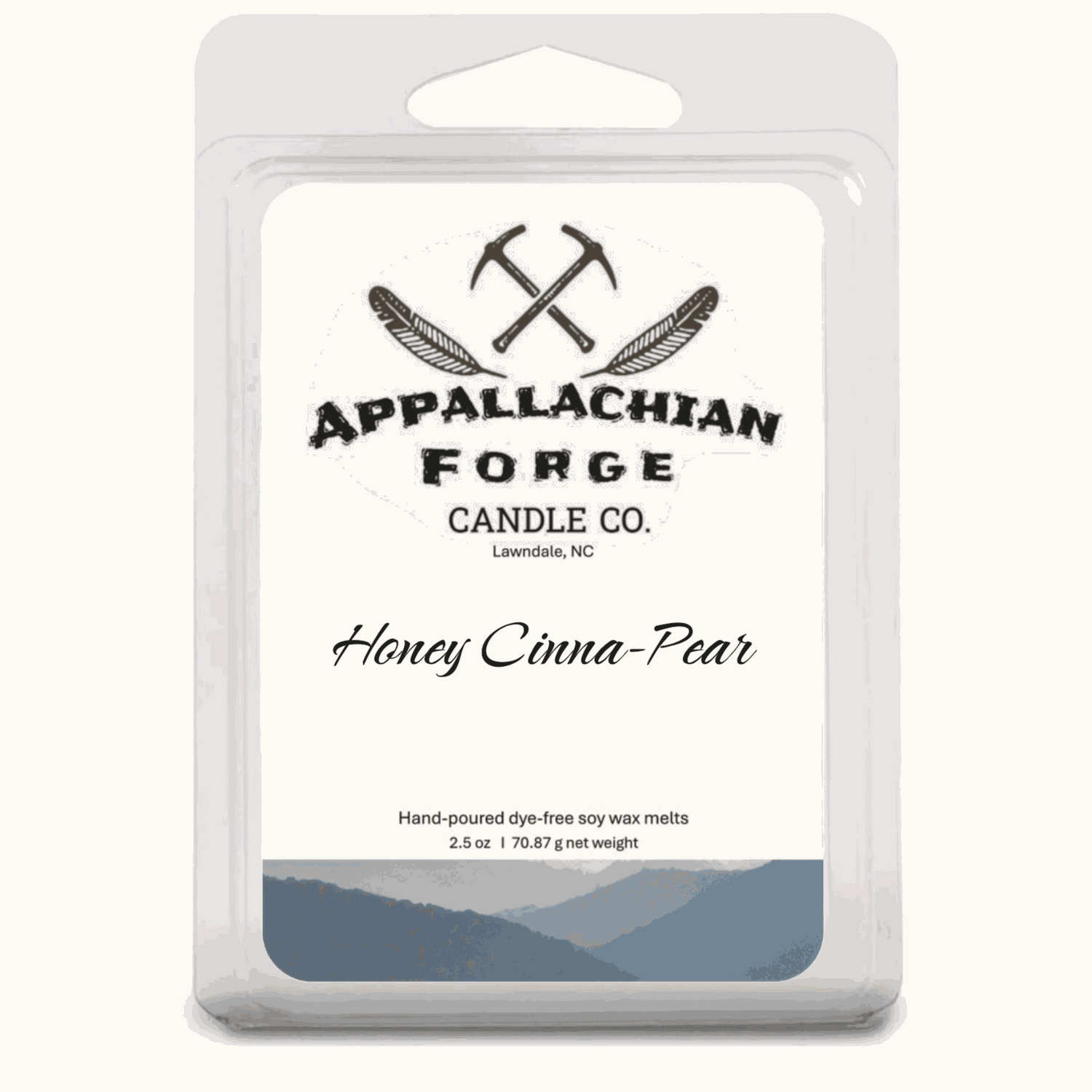 Natural Soy Wax Melts Honey Cinna-Pear packaging.