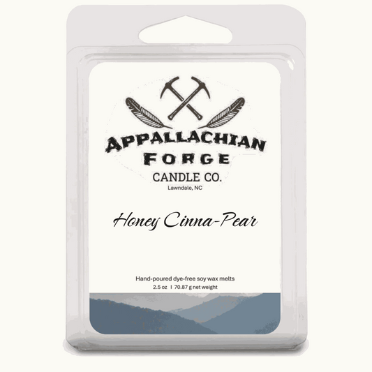 Natural soy wax melts Honey Cinna-Pear scent by Appalachian Forge, hand-poured, dye-free, 2.5 oz pack